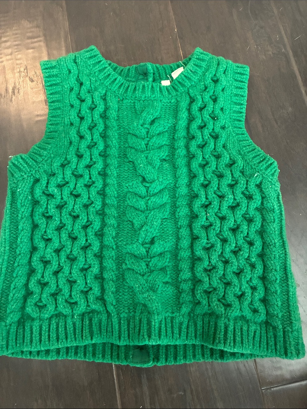 Moth Emerald Green Cable Knit Sleeveless Sweater Vest